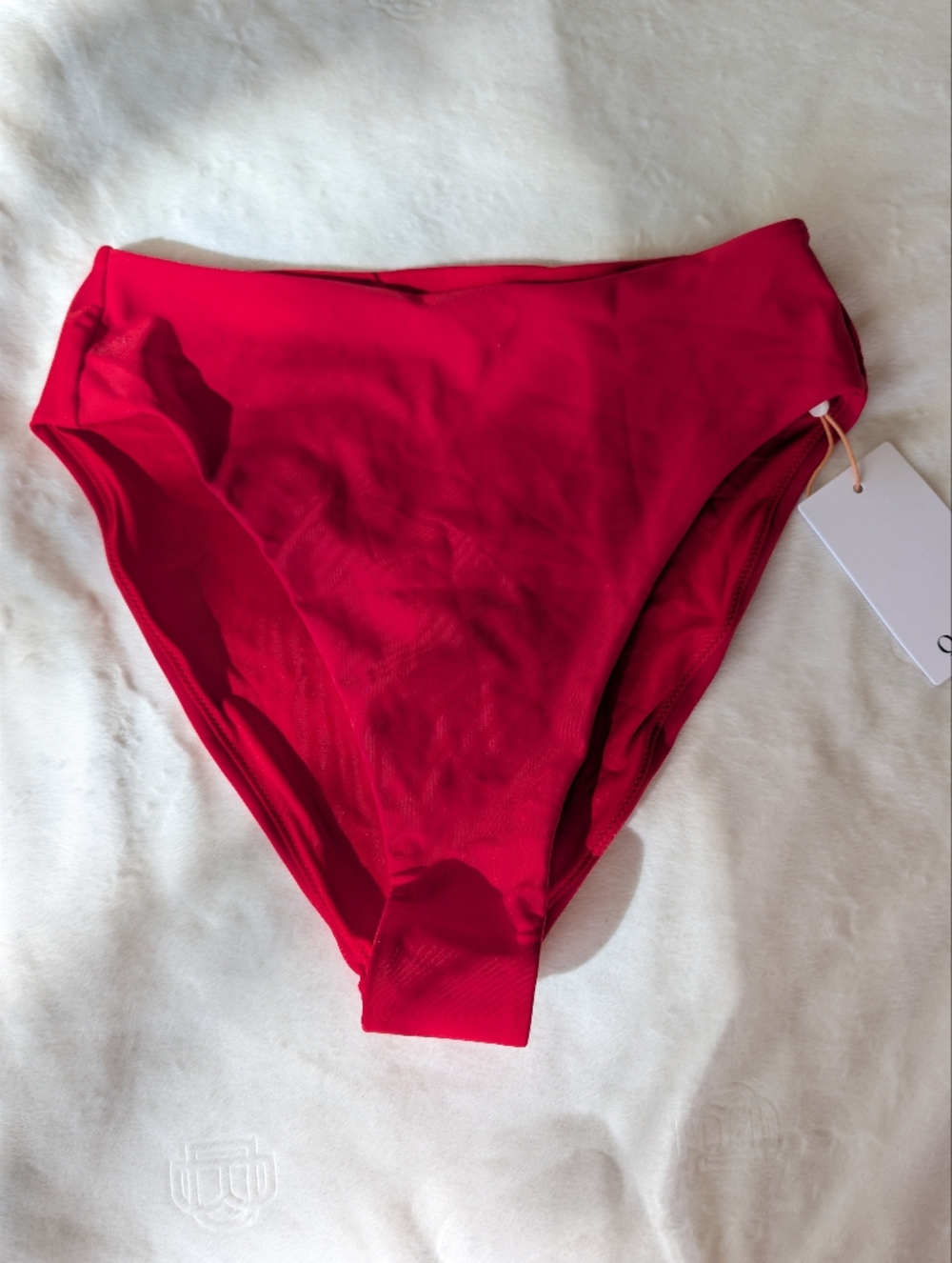 NWT Quince Cherry Red High Rise Bikini Bottoms Size Medium
